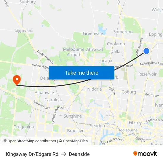 Kingsway Dr/Edgars Rd to Deanside map