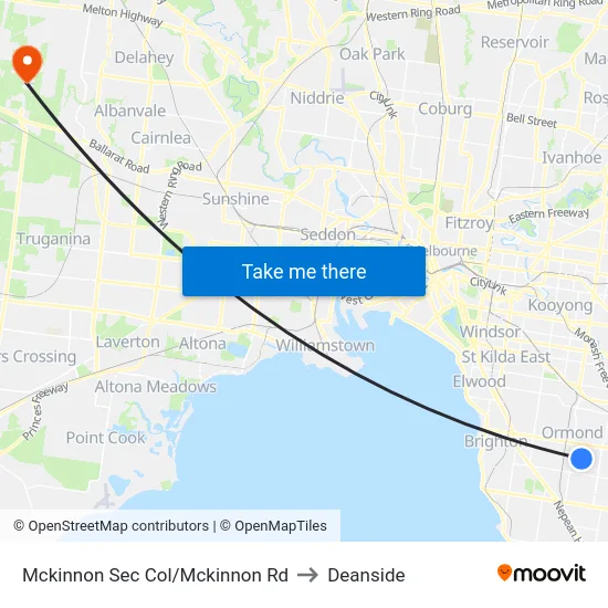 Mckinnon Sec Col/Mckinnon Rd to Deanside map