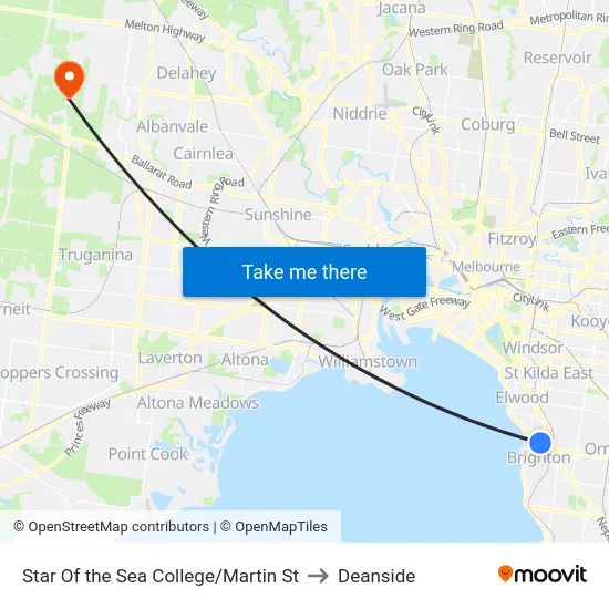 Star Of the Sea College/Martin St to Deanside map
