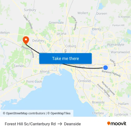 Forest Hill Sc/Canterbury Rd to Deanside map