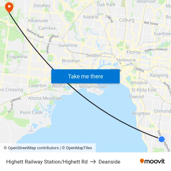 Highett Railway Station/Highett Rd to Deanside map