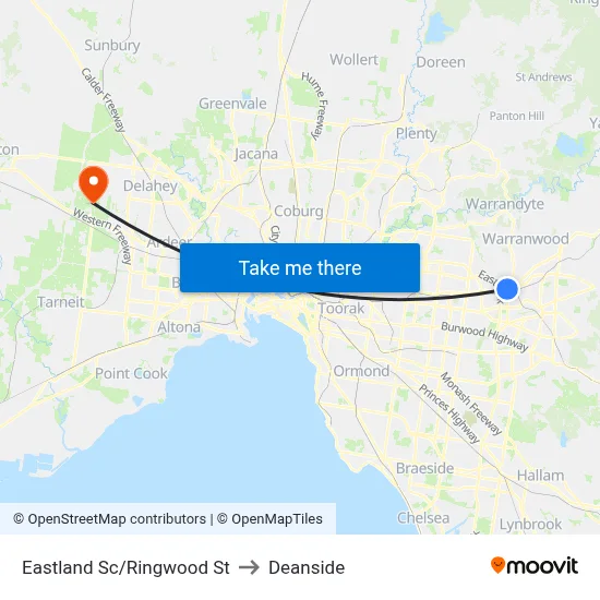 Eastland Sc/Ringwood St to Deanside map