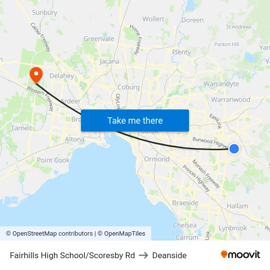 Fairhills High School/Scoresby Rd to Deanside map