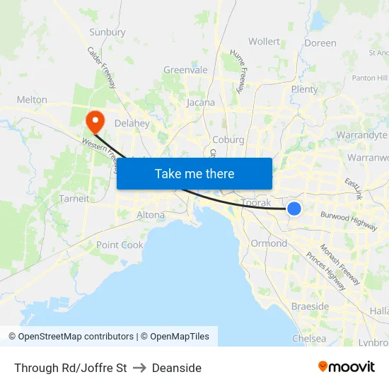 Through Rd/Joffre St to Deanside map