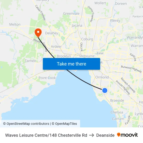 Waves Leisure Centre/148 Chesterville Rd to Deanside map