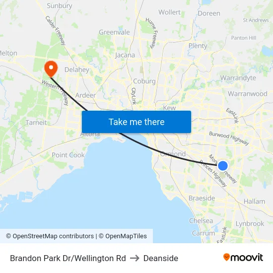 Brandon Park Dr/Wellington Rd to Deanside map