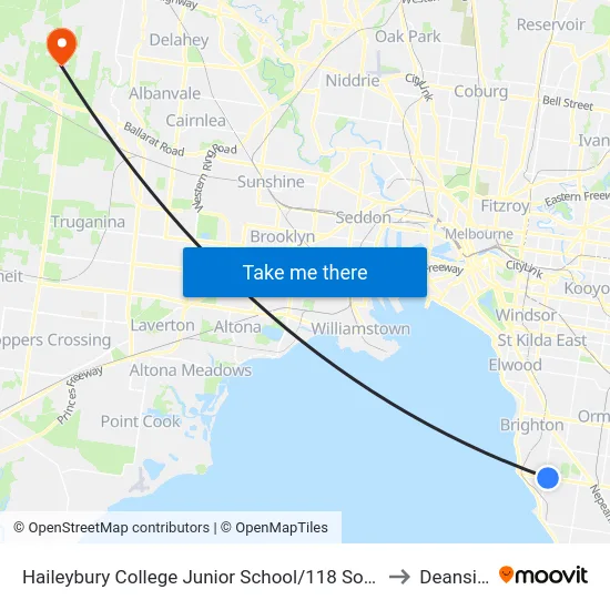 Haileybury College Junior School/118 South Rd to Deanside map