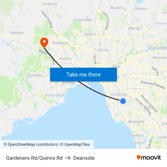 Gardeners Rd/Quinns Rd to Deanside map