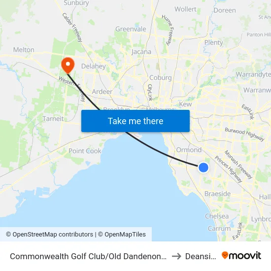 Commonwealth Golf Club/Old Dandenong Rd to Deanside map