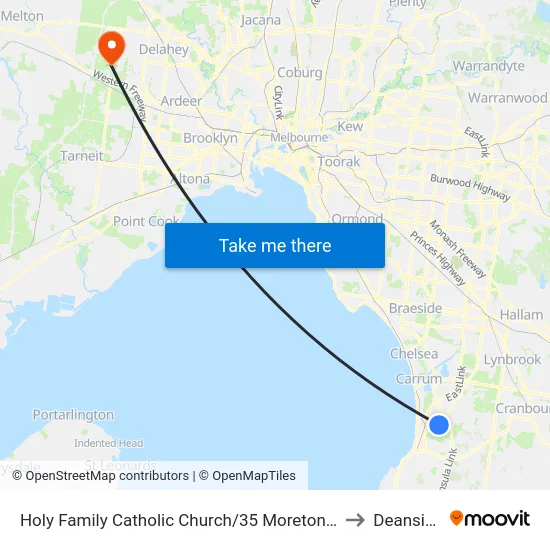 Holy Family Catholic Church/35 Moreton St to Deanside map