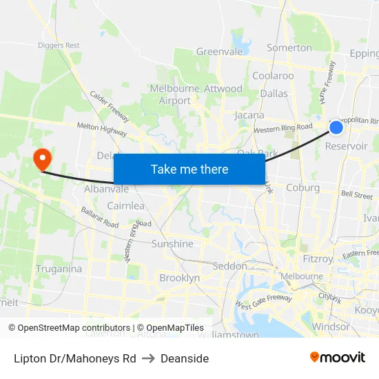 Lipton Dr/Mahoneys Rd to Deanside map