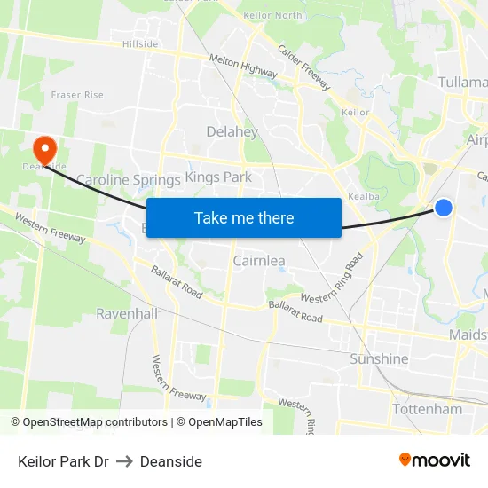 Keilor Park Dr to Deanside map