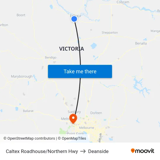Caltex Roadhouse/Northern Hwy to Deanside map
