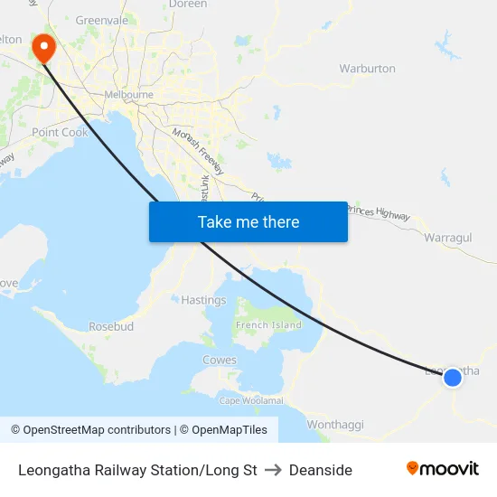 Leongatha Railway Station/Long St to Deanside map