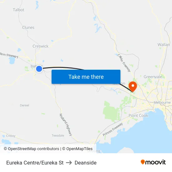 Eureka Centre/Eureka St to Deanside map