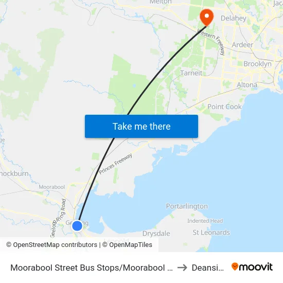 Moorabool Street Bus Stops/Moorabool St to Deanside map