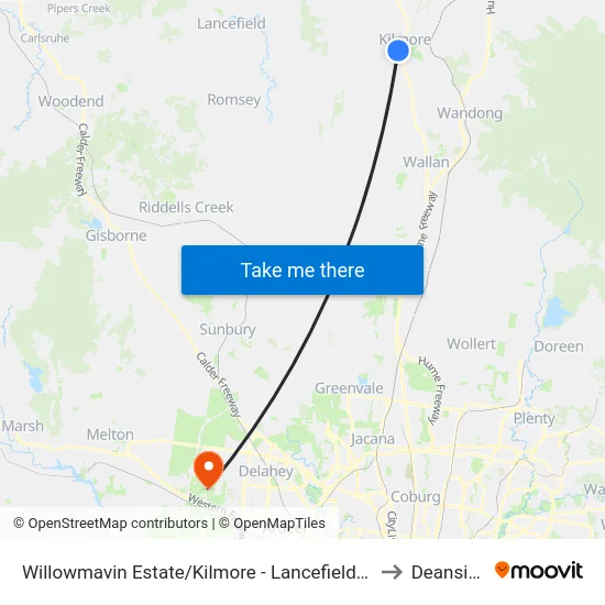 Willowmavin Estate/Kilmore - Lancefield Rd to Deanside map