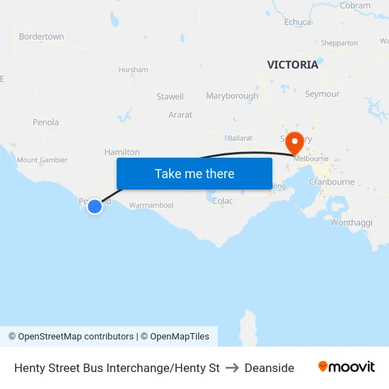 Henty Street Bus Interchange/Henty St to Deanside map