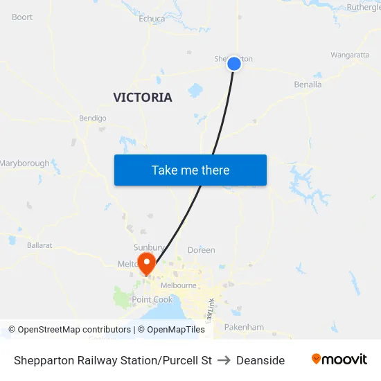 Shepparton Railway Station/Purcell St to Deanside map