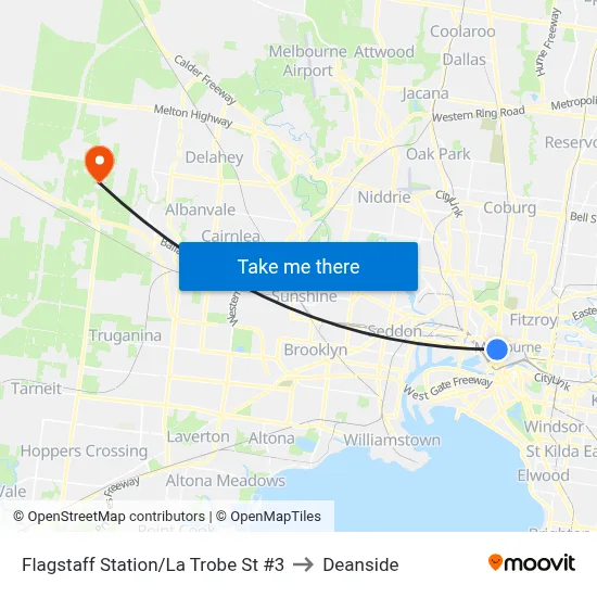 Flagstaff Station/La Trobe St  #3 to Deanside map