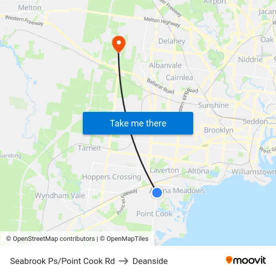 Seabrook Ps/Point Cook Rd to Deanside map
