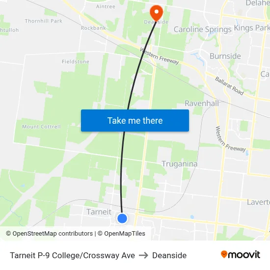 Tarneit P-9 College/Crossway Ave to Deanside map