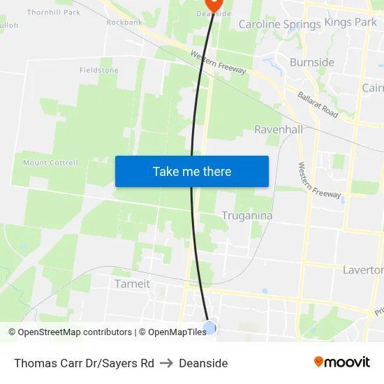 Thomas Carr Dr/Sayers Rd to Deanside map