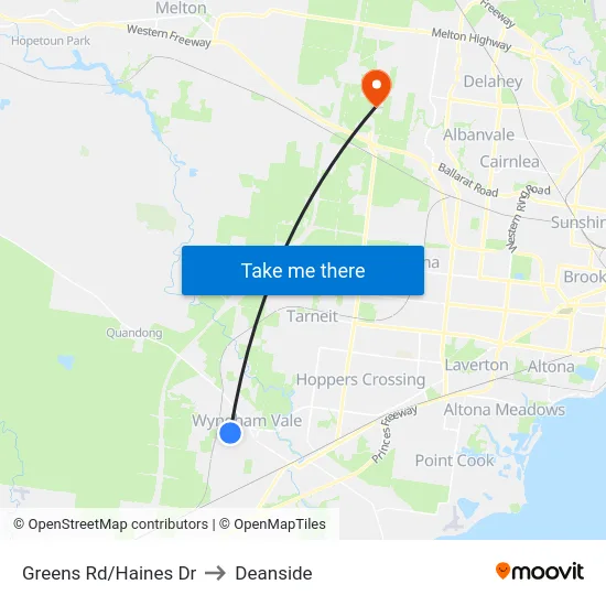 Greens Rd/Haines Dr to Deanside map