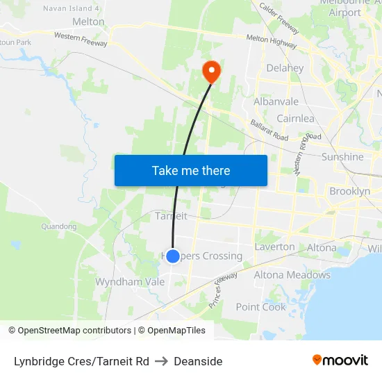Lynbridge Cres/Tarneit Rd to Deanside map