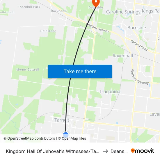 Kingdom Hall Of Jehovah's Witnesses/Tarneit Rd to Deanside map
