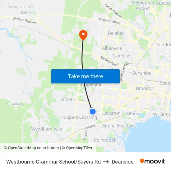 Westbourne Grammar School/Sayers Rd to Deanside map