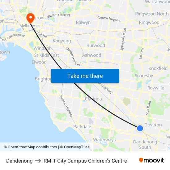 Dandenong to RMIT City Campus Children's Centre map