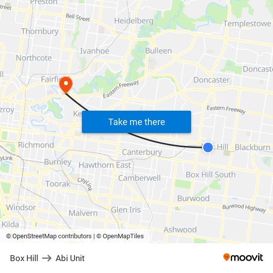 Box Hill to Abi Unit map