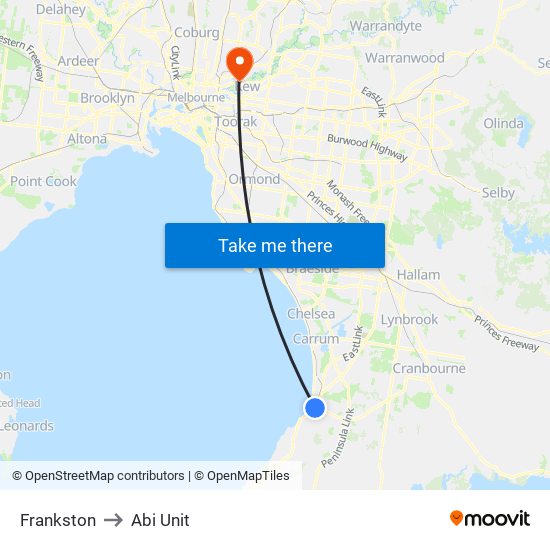 Frankston to Abi Unit map