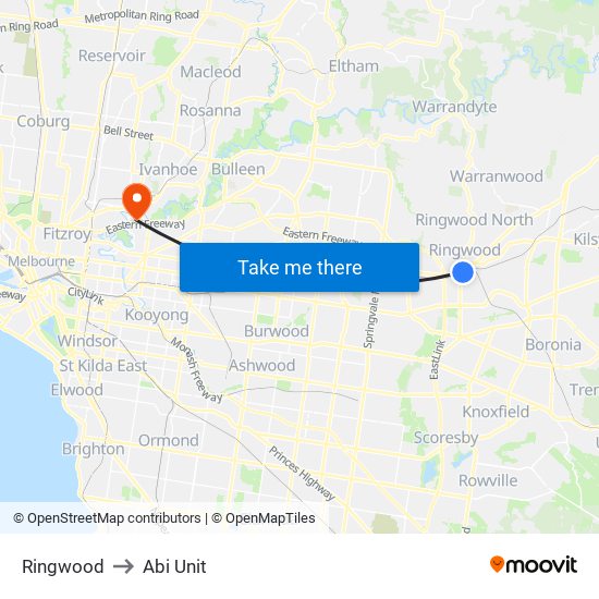 Ringwood to Abi Unit map