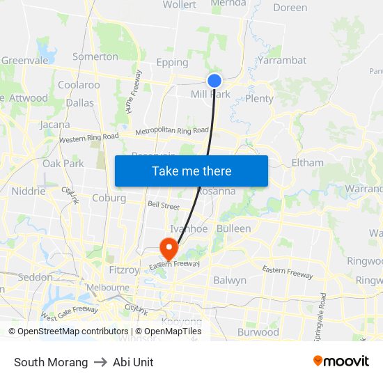 South Morang to Abi Unit map