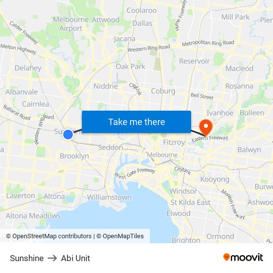 Sunshine to Abi Unit map