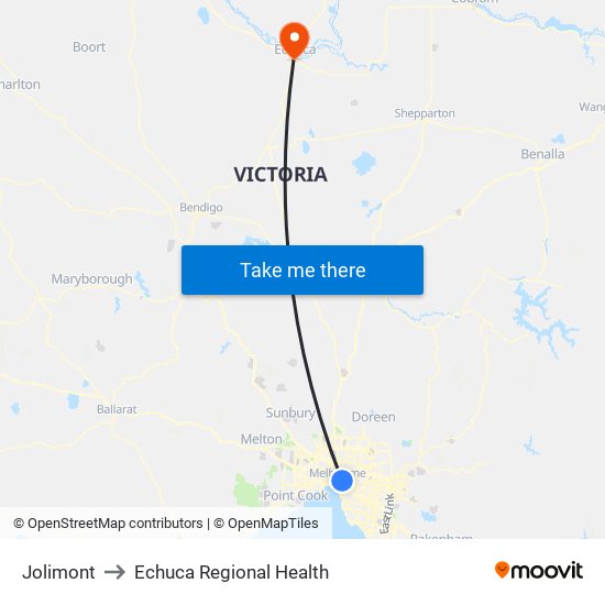 Jolimont to Echuca Regional Health map