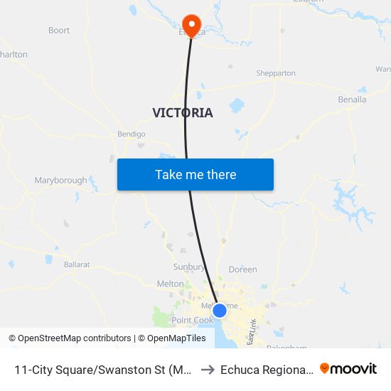 11-City Square/Swanston St (Melbourne City) to Echuca Regional Health map