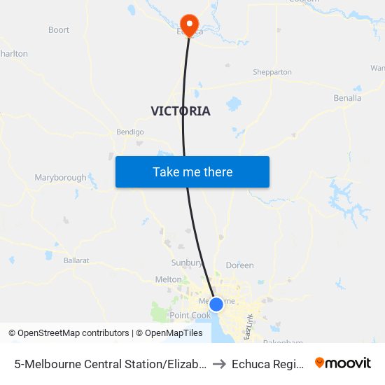 5-Melbourne Central Station/Elizabeth St (Melbourne City) to Echuca Regional Health map