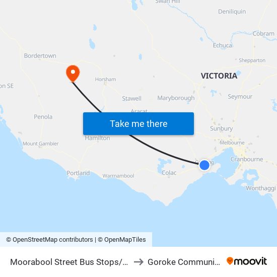 Moorabool Street Bus Stops/Moorabool St (Geelong) to Goroke Community Health Centre map