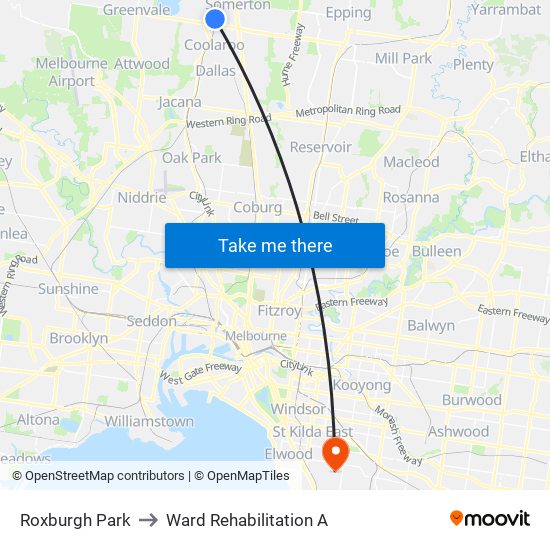 Roxburgh Park to Ward Rehabilitation A map