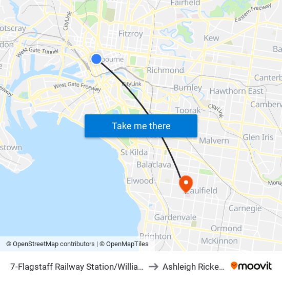 7-Flagstaff Railway Station/William St (Melbourne City) to Ashleigh Ricketson Centre map