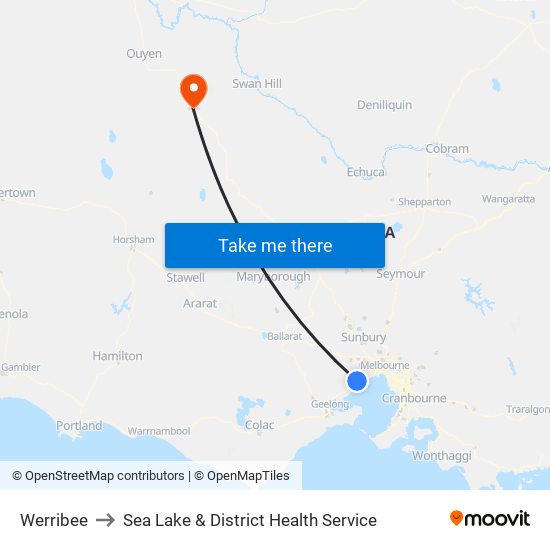 Werribee to Sea Lake & District Health Service map