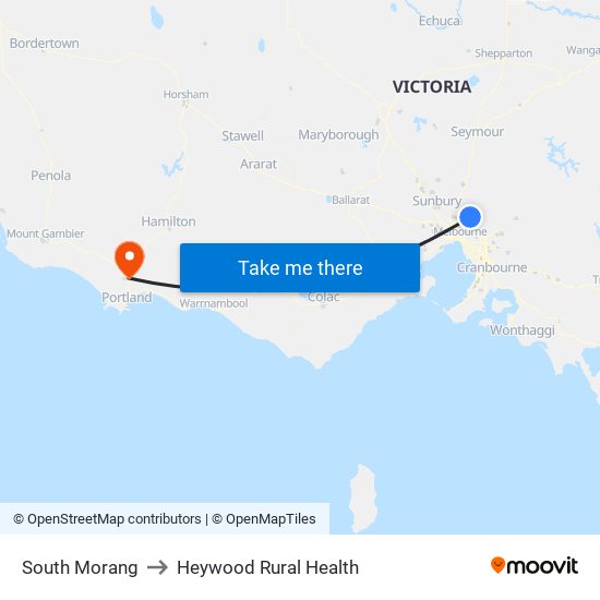 South Morang to Heywood Rural Health map