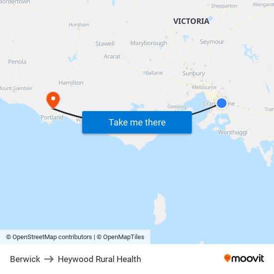 Berwick to Heywood Rural Health map