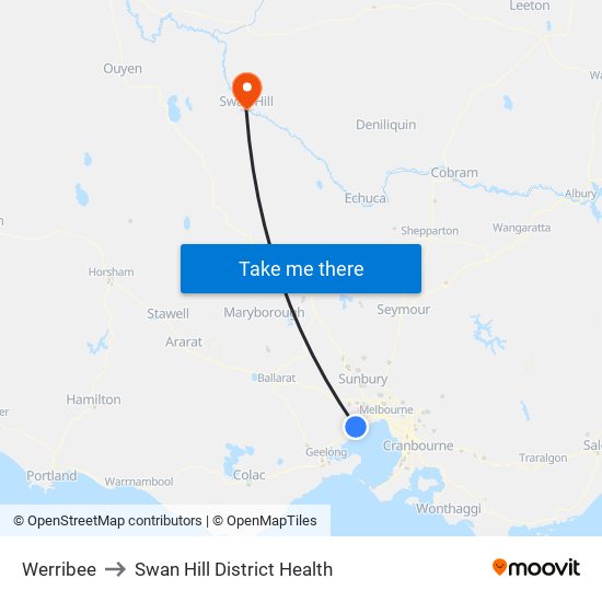 Werribee to Swan Hill District Health map