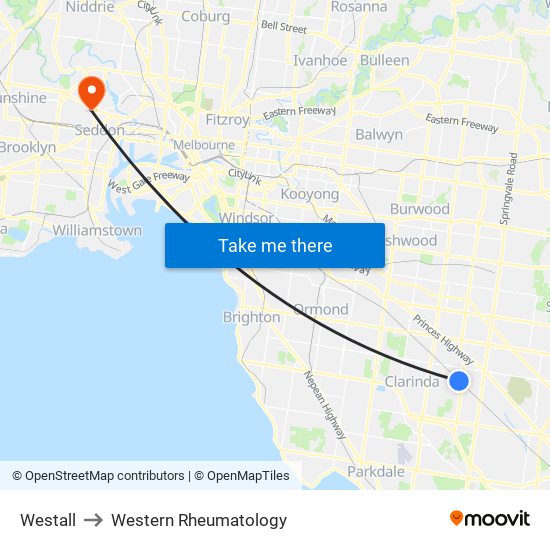 Westall to Western Rheumatology map