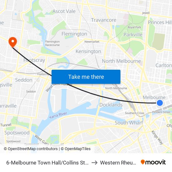 6-Melbourne Town Hall/Collins St (Melbourne City) to Western Rheumatology map