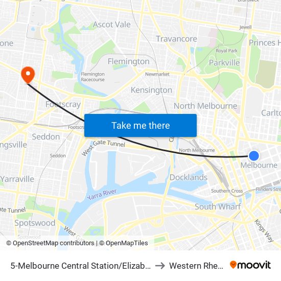 5-Melbourne Central Station/Elizabeth St (Melbourne City) to Western Rheumatology map